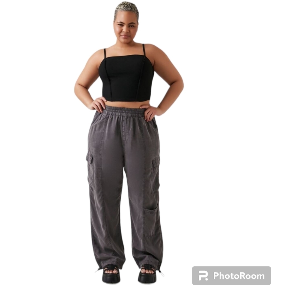 WOMEN'S Plus Size Drawstring Cargo Joggers 2XL New